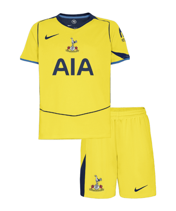 Kid's Tottenham Hotspur Third Soccer Jersey Kit(Jersey+Shorts) 25/26 Yellow