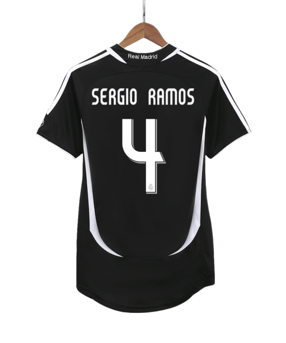 Real Madrid SERGIO RAMOS #4 Away Soccer Jersey Retro 2006/07