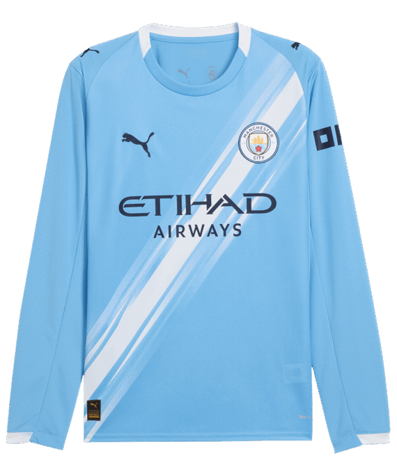 Manchester City Long Sleeve Home Soccer Jersey 2025/26