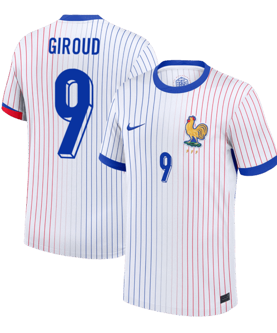 GIROUD #9 France Euro Away Soccer Jersey White