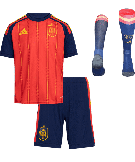 Kid's Spain Home Soccer Jersey Kit(Jersey+Shorts+Socks) World Cup 2026 Red