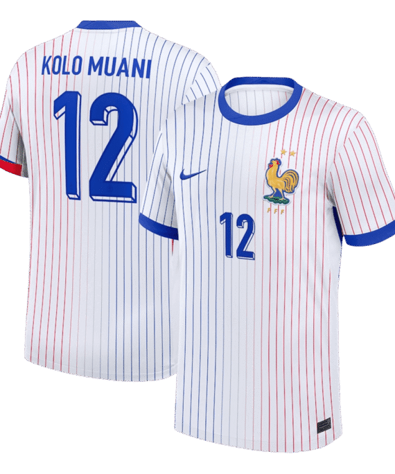 KOLO MUANI#12 France Euro Away Soccer Jersey White
