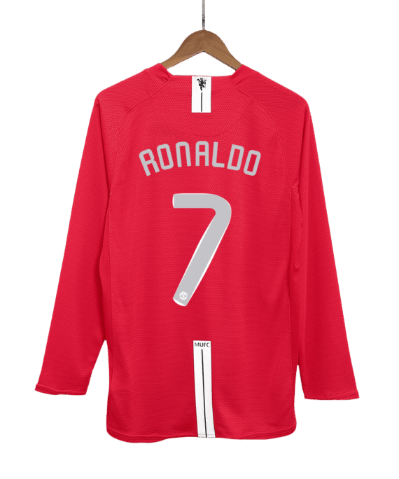 Manchester United RONALDO #7 Home Soccer Jersey Retro 2007/08 - Long Sleeve (UCL Final)