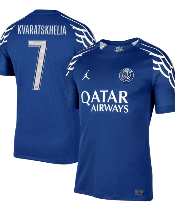 PSG KVARATSKHELIA #7 Fourth Away Soccer Jersey - UCL Edition