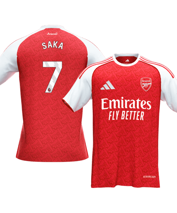 SAKA #7 Arsenal Home Soccer Jersey 2025/26 Red