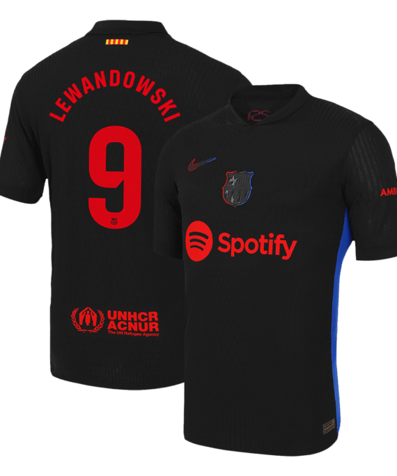 Barcelona LEWANDOWSKI #9 Away Soccer Jersey Authentic