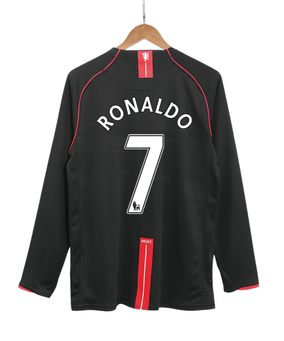 Manchester United RONALDO #7 Away Soccer Jersey Retro 2007/08 - Long Sleeve