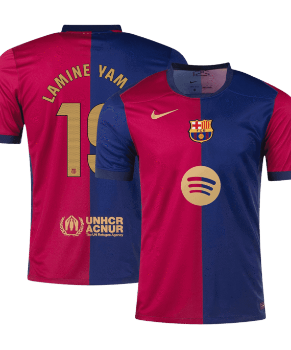 Barcelona LAMINE YAMAL #19 Home Jersey - Spotify Logo Without Text