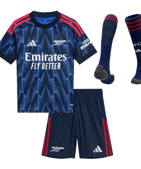 Kid's Arsenal Away Soccer Jersey Kit(Jersey+Shorts+Socks) 2025/26 Blue