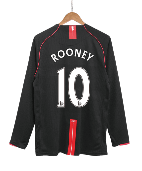 Manchester United ROONEY #10 Away Soccer Jersey Retro 2007/08 - Long Sleeve