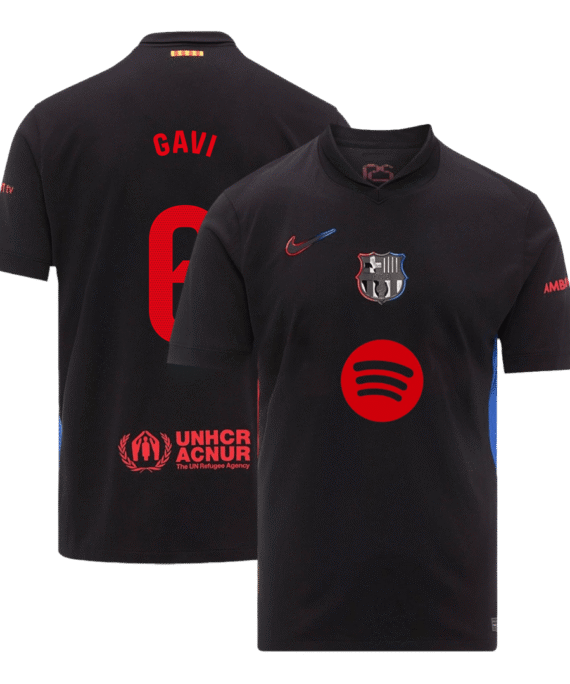 Barcelona GAVI #6 Away Soccer Jersey- Spotify Logo Without Text
