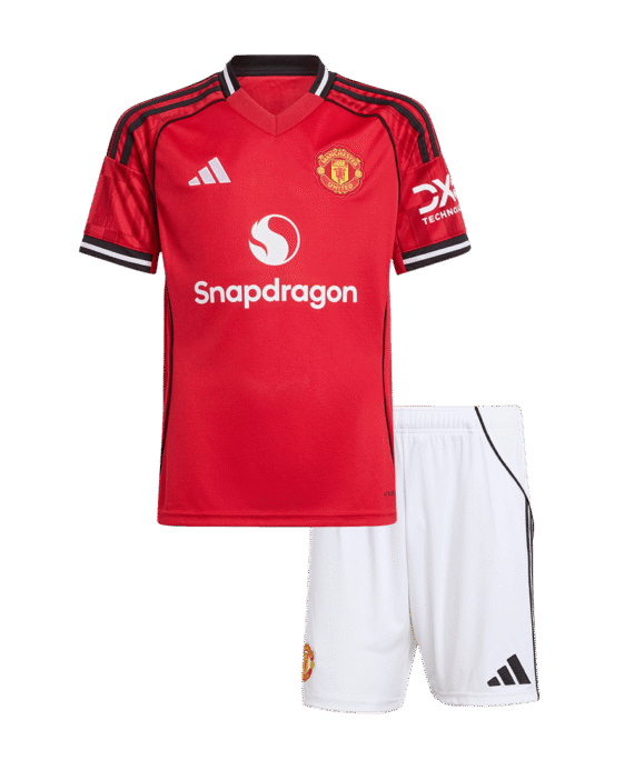 Manchester United Home Soccer Jersey Kit 2025/26 Kids(Jersey+Shorts)