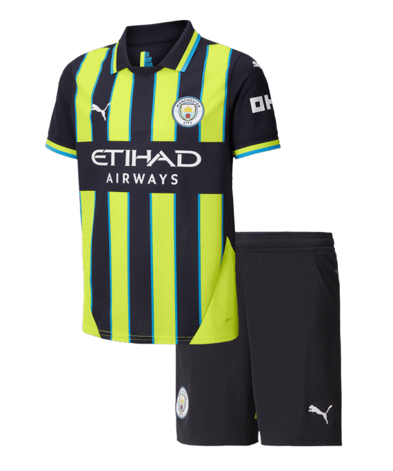 Manchester City Away Soccer Jersey Kit Kids(Jersey+Shorts)