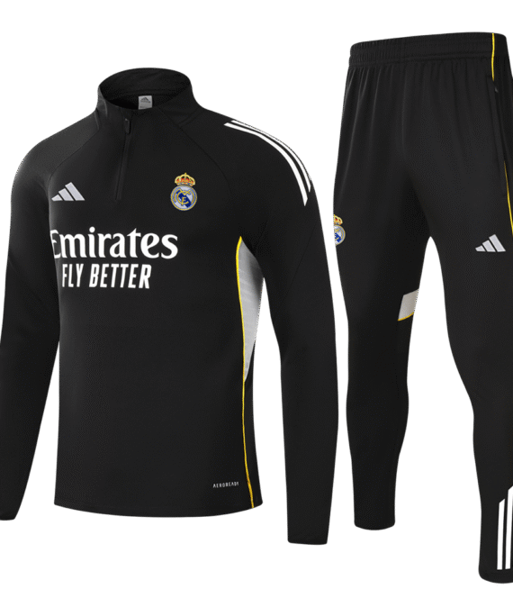 Real Madrid Sweatshirt Kit 2025/26 - Black (Top+Pants)