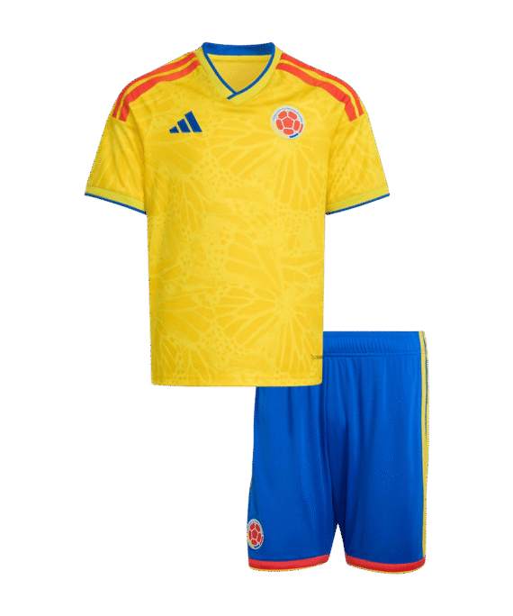 Kid's Colombia Home Soccer Jersey Kit(Jersey+Shorts) World Cup 2026 Yellow