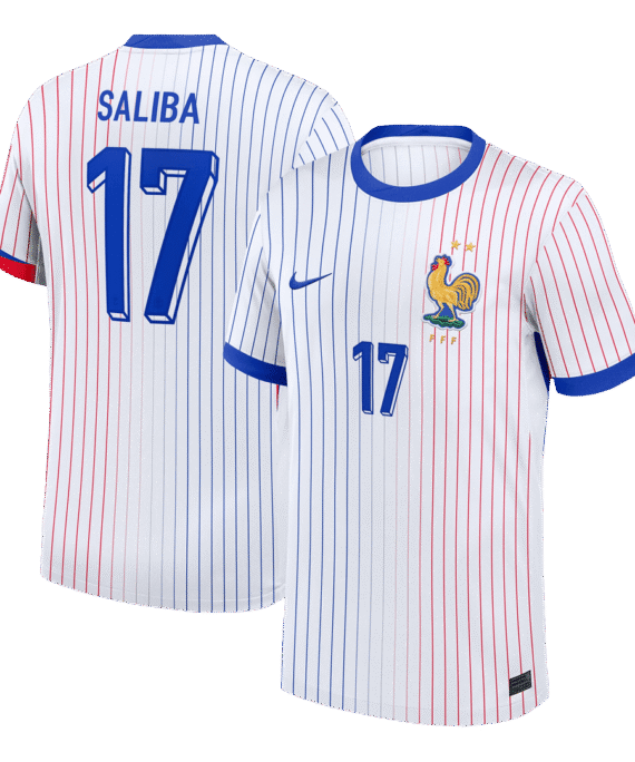 SALIBA #17 France Euro Away Soccer Jersey White