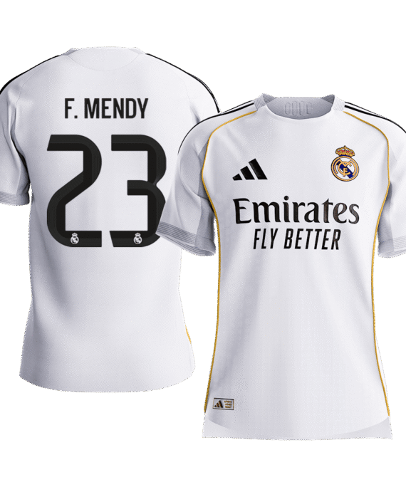 F.MENDY #23 Authentic Real Madrid Home Soccer Jersey 2025/26 White