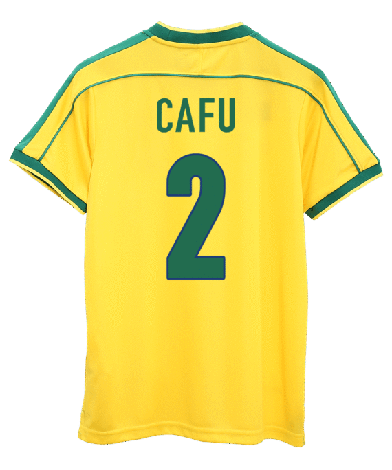 Brazil CAFU #2 Home Soccer Jersey Retro 1998