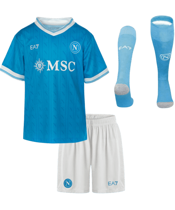 Kid's Napoli Home Soccer Jersey Kit(Jersey+Shorts+Socks) 25/26 Blue