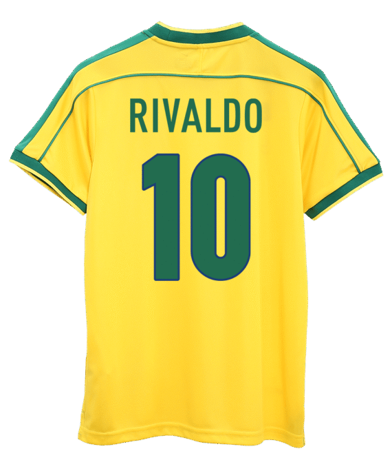 Brazil RIVALDO #10 Home Soccer Jersey Retro 1998