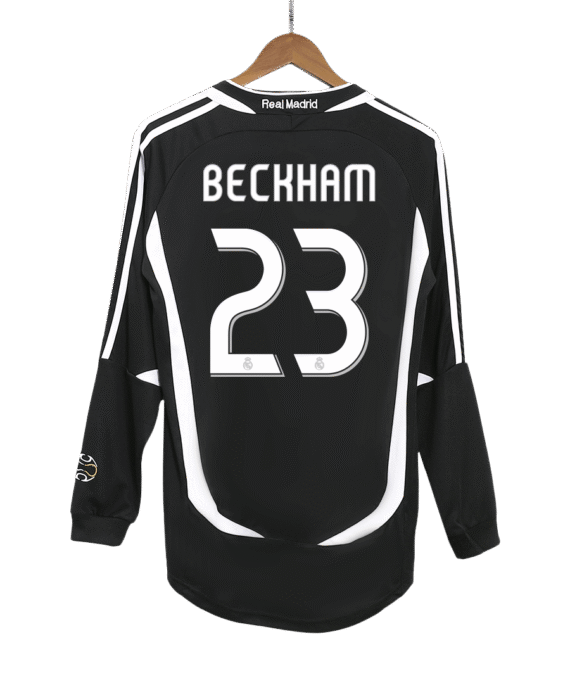 Real Madrid BECKHAM #23 Long Sleeve Away Soccer Jersey Retro 2006/07