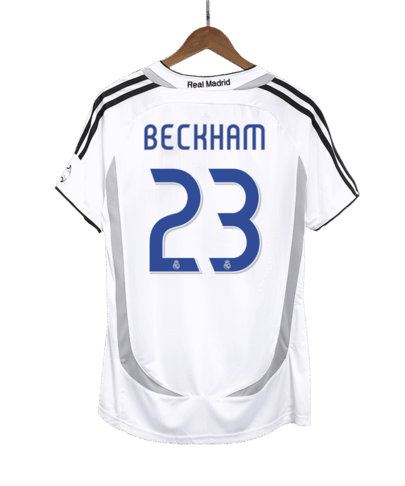 Real Madrid BECKHAM #23 Home Soccer Jersey Retro 2006/07