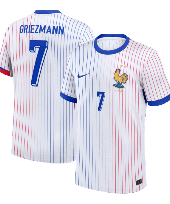 GRIEZMANN #7 France Euro Away Soccer Jersey White