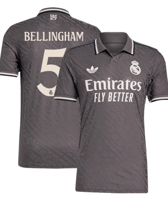 Real Madrid BELLINGHAM #5 Third Away Soccer Jersey Authentic