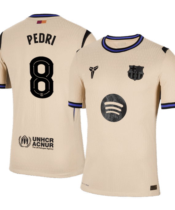 Barcelona PEDRI #8 Away Soccer Jersey Authentic 2025/26 - UCL Edition