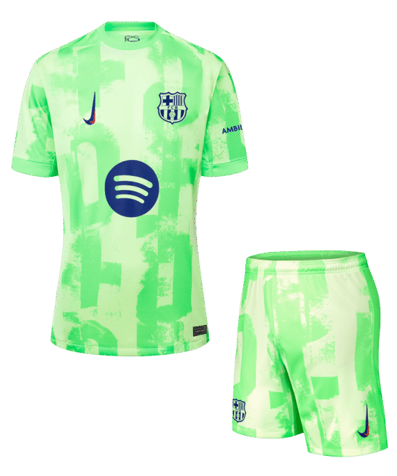 Barcelona Third Away Soccer Jersey Kit (Jersey+Shorts) - (Spotify Logo Without Text)