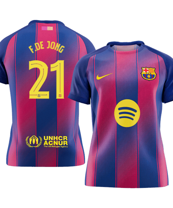 Barcelona F.DE JONG #21 Home Soccer Jersey 2025/26 - UCL Edition