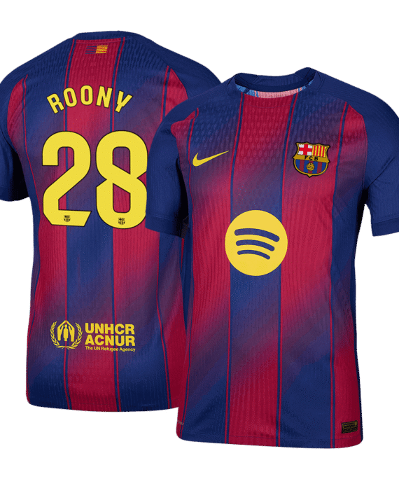 ROONY #28 Authentic Barcelona Home Soccer Jersey 2025/26 Red&Blue