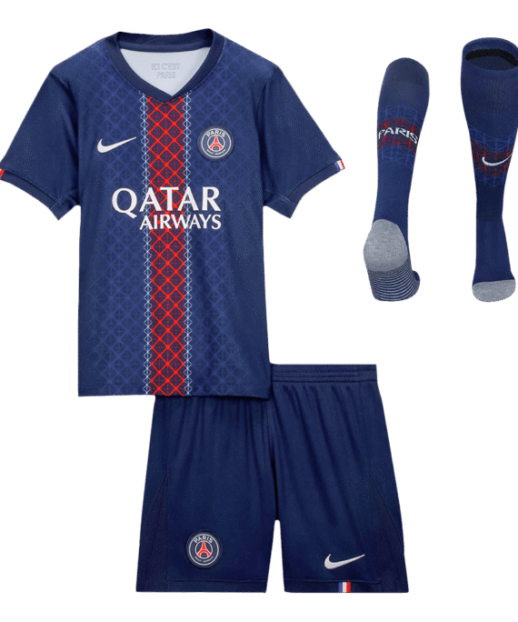 Kid's PSG Home Soccer Jersey Kit(Jersey+Shorts+Socks) 2025/26 Navy