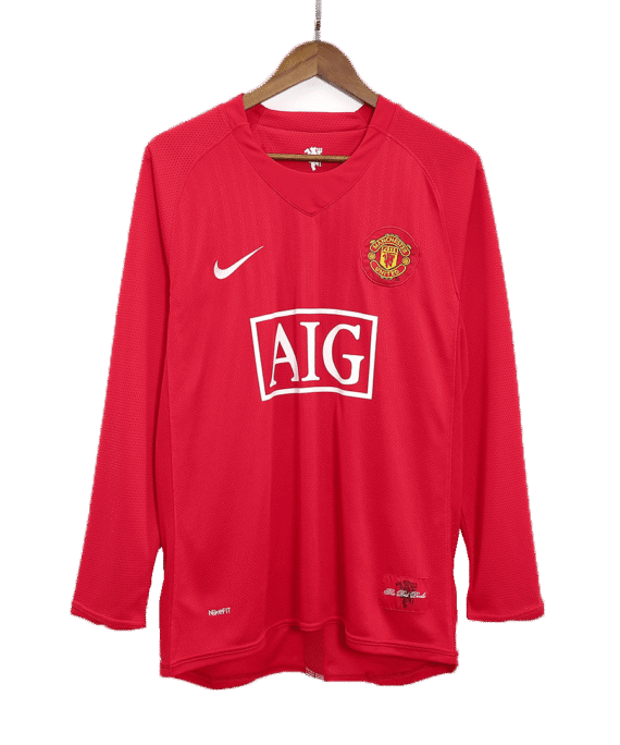 Manchester United Home Jersey Retro 2007/08 - Long Sleeve