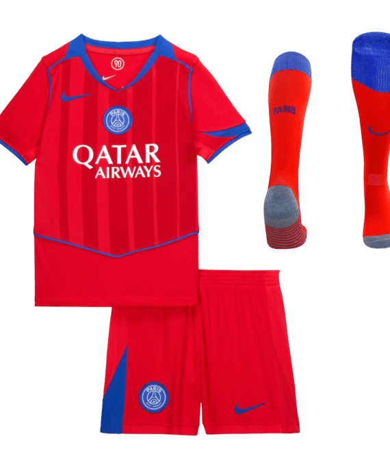 Kid's PSG Third Soccer Jersey Kit(Jersey+Shorts+Socks) 25/26 Red