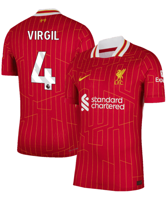 Liverpool VIRGIL #4 Home Soccer Jersey Authentic