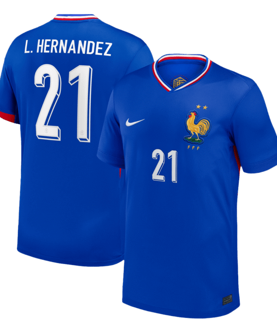 L.Hernandez #21 France Euro Home Soccer Jersey Blue