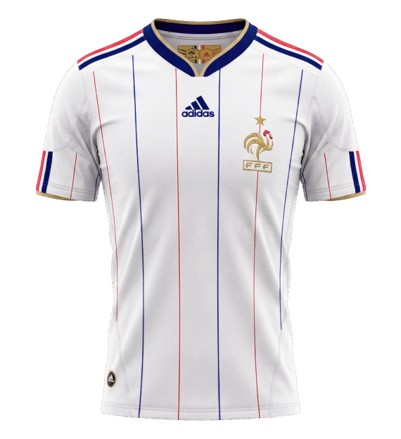 France Away Soccer Jersey Retro 2010