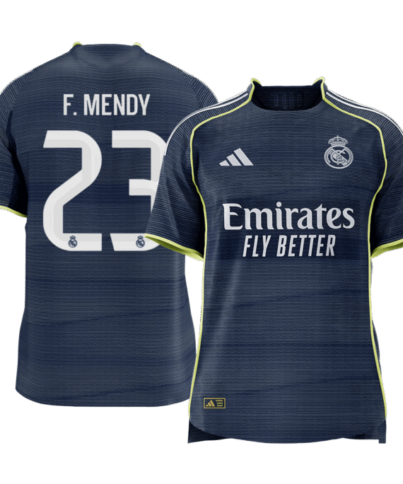 F.MENDY #23 Authentic Real Madrid Away Soccer Jersey 2025/26 Navy