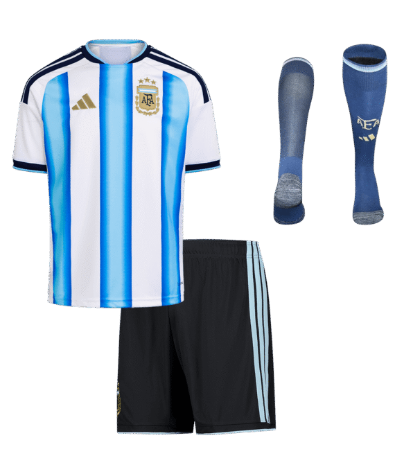Kid's Argentina Home Soccer Jersey Kit(Jersey+Shorts+Socks) World Cup 2026 Blue&White