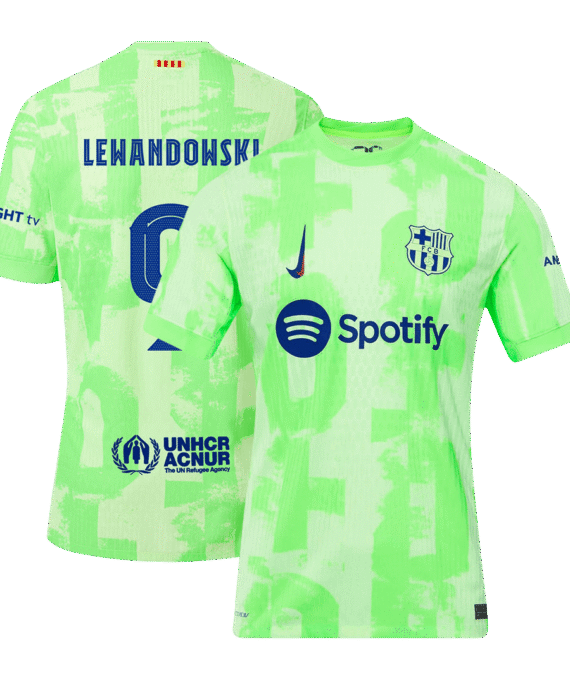 Barcelona LEWANDOWSKI #9 Third Away Soccer Jersey Authentic - UCL Edition