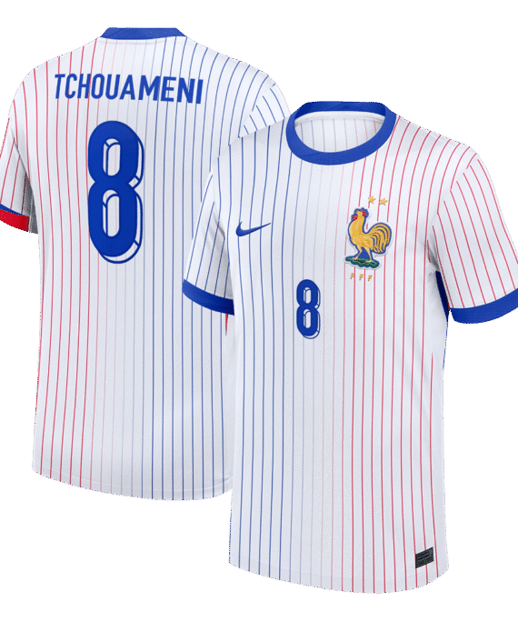 TCHOUAMENI #8 France Euro Away Soccer Jersey White