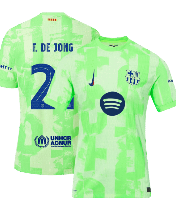 Barcelona F.DE JONG #21 Third Away Soccer Jersey Authentic- UCL（Spotify Logo Without Text）