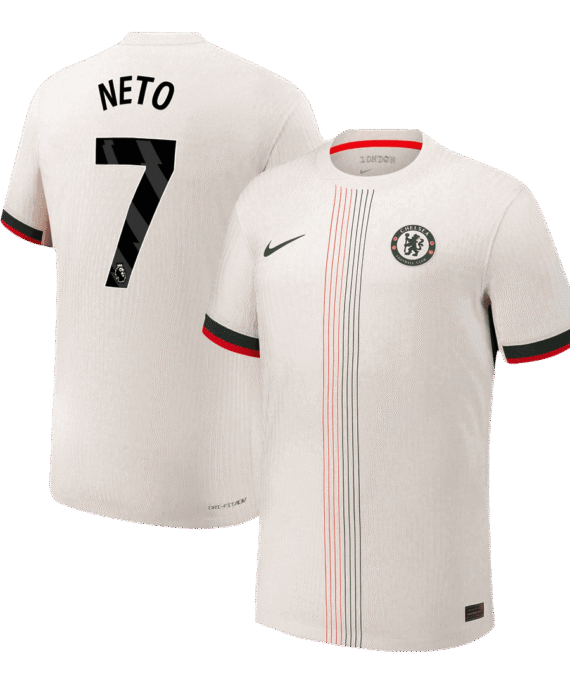 NETO #7 Authentic Chelsea Away Soccer Jersey 2025/26 White