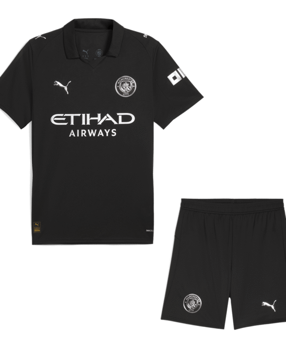 Manchester City Away Soccer Jersey Kit(Jersey+Shorts) 2025/26 Black