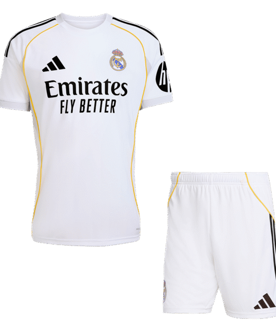 Real Madrid Home Soccer Jersey Kit 2025/26 (Jersey+Shorts)