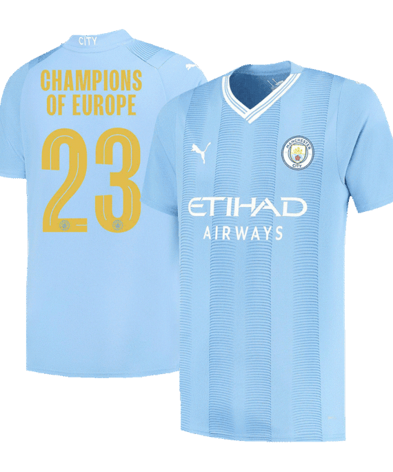CHAMPIONS OF EUROPE #23 Manchester City Home Jersey 2023/24