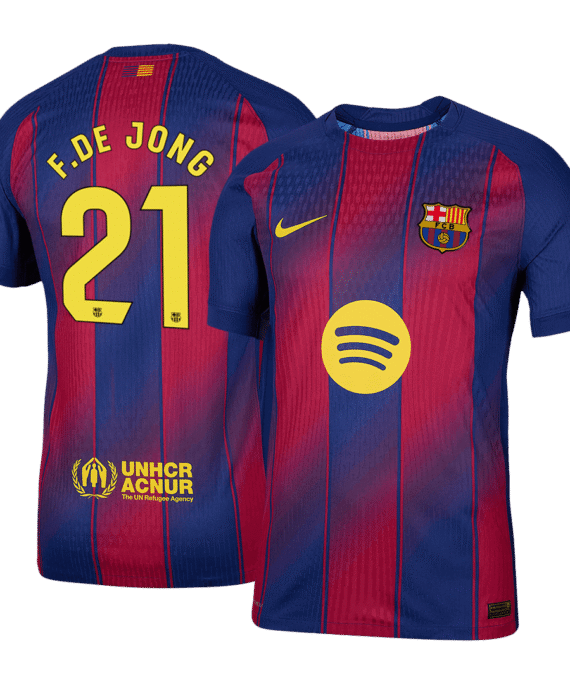 Barcelona F.DE JONG #21 Home Soccer Jersey Authentic 2025/26