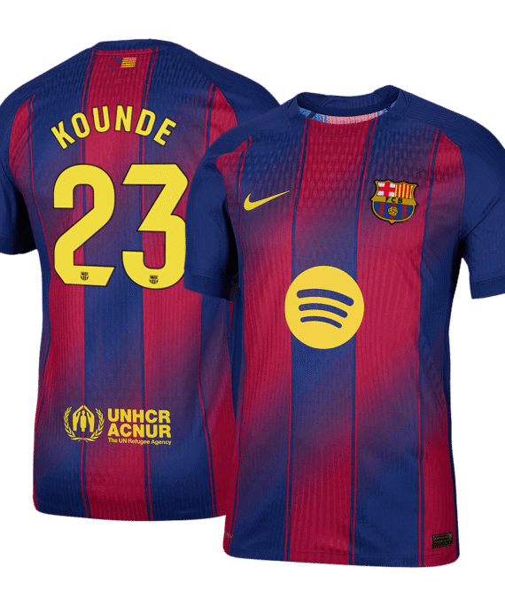 KOUNDE #23 Authentic Barcelona Home Soccer Jersey 2025/26 Red&Blue