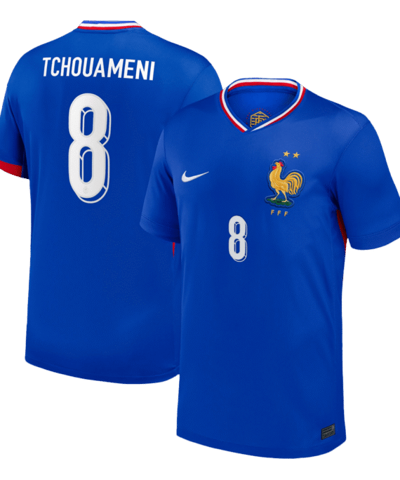 TCHOUAMENI #8 France Euro Home Soccer Jersey Blue